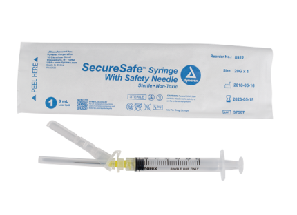 SecureSafe Hypodermic Syringes with Needles